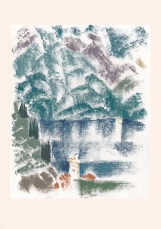 Литография Masson - Lac de Côme (Voyage à Venise)