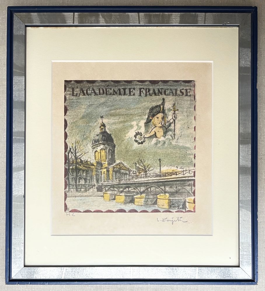 Литография Foujita - L'ACADÉMIE FRANÇAISE. Lithographie justifiée et signée (1963)