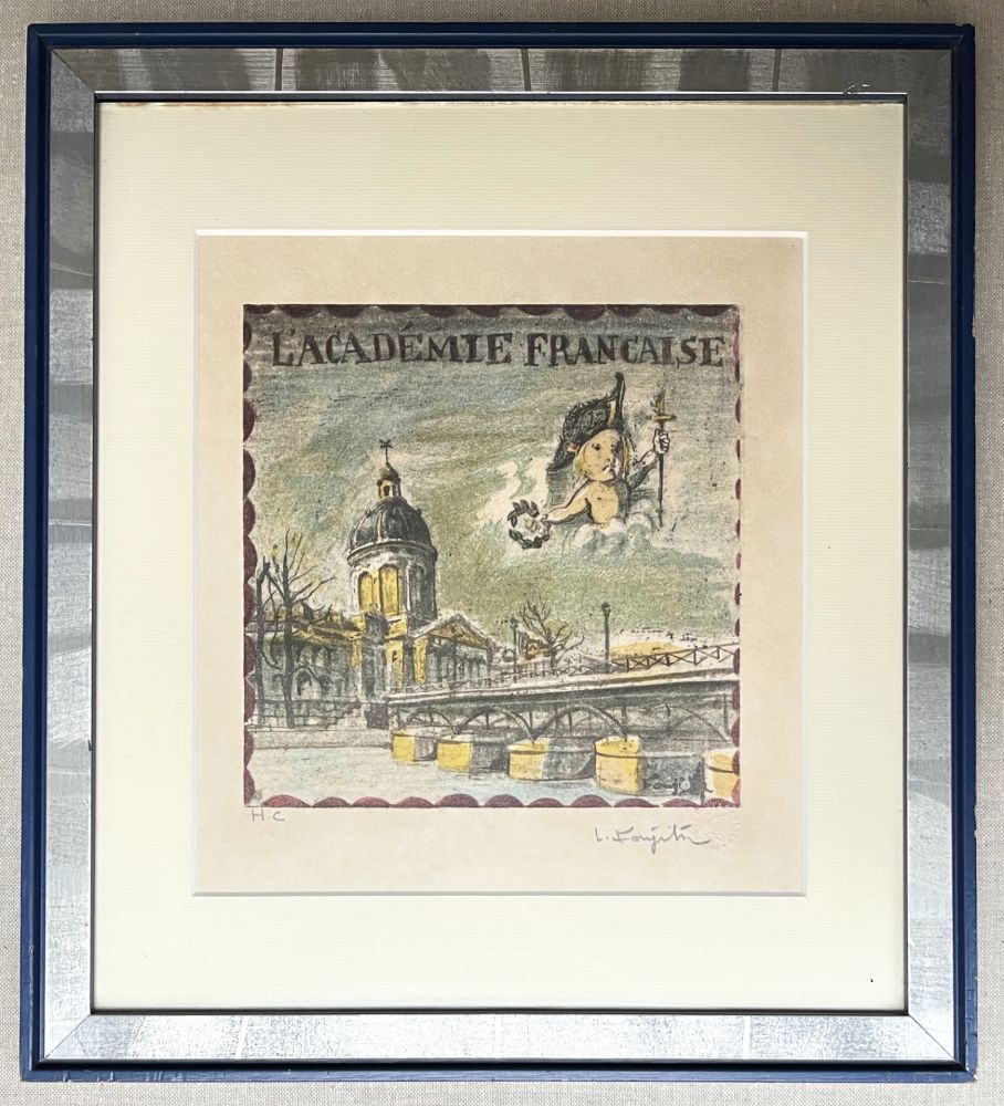 Литография Foujita - L'ACADÉMIE FRANÇAISE. Lithographie justifiée et signée par Foujita (1963)