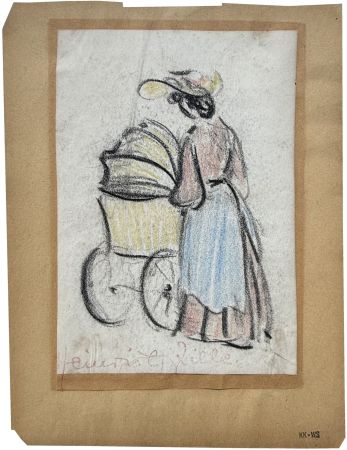 Монотип Zille - Lady with baby carriage