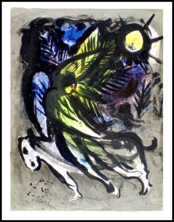 Литография Chagall - L'ANGE SURVOLANT LA FORET