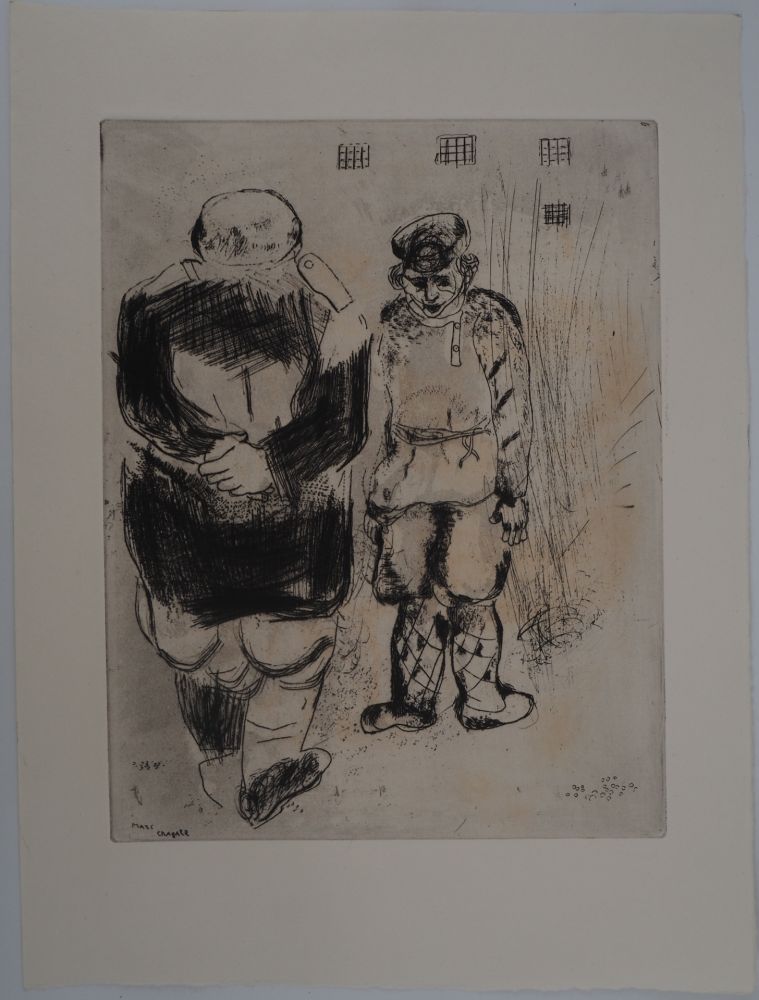 Гравюра Chagall - L'arrestation (L'homme sans passeport devant le capitaine Ispravnik)