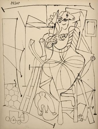 Литография Picasso - L'Artiste et l'enfant (The artist and the child)