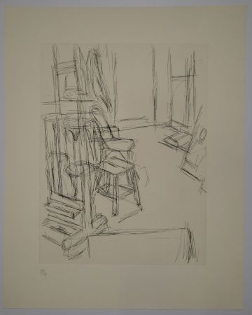 Гравюра Giacometti - L'Atelier au chevalet (Studio with the Easel)