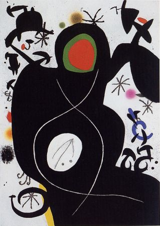 Гравюра Miró -  L'Aveugle parmi les oiseaux