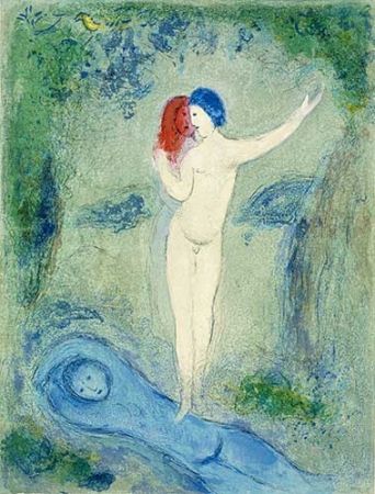 Литография Chagall - Le baiser de Chloé