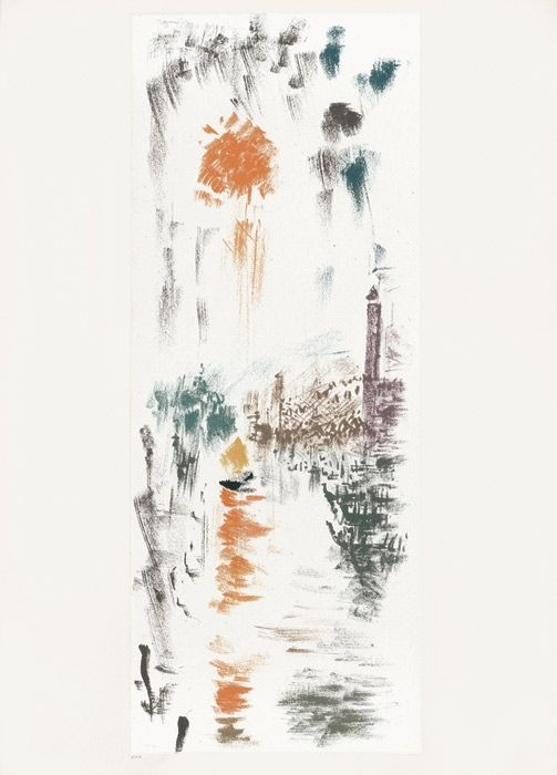 Литография Masson - Le Bassin de St Marc (Voyage à Venise)