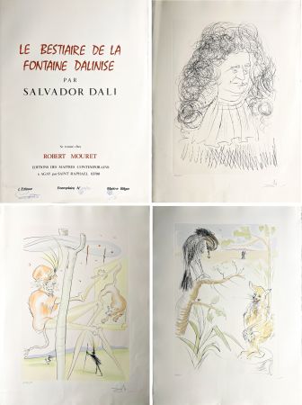 Офорт И Аквитанта Dali - LE BESTIAIRE DE LA FONTAINE DALINISÉ (12 gravures aquarellées - 1974)