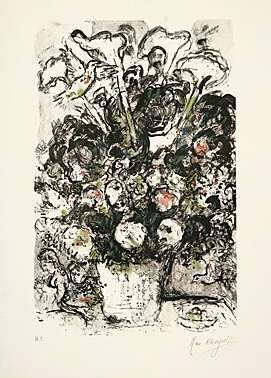 Литография Chagall - Le bouquet blanc