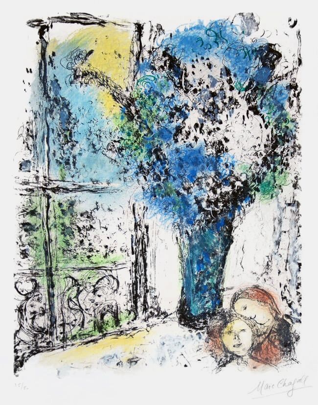 Литография Chagall - Le Bouquet Bleu (The Blue Bouquet)