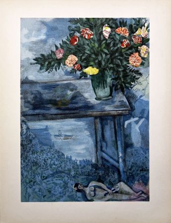 Трафарет Chagall - LE BOUQUET DANS LA NUIT BLEUE (vers 1950)