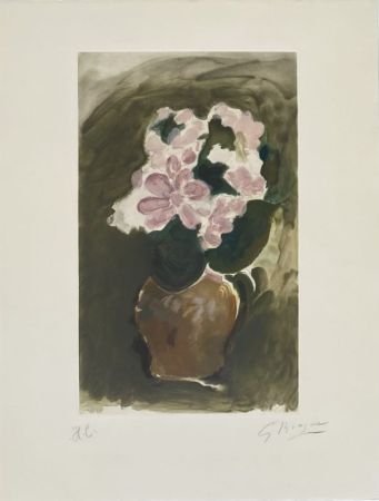 Акватинта Braque - Le bouquet rose 