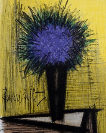 Литография Buffet - Le Bouquet violet, 1967.