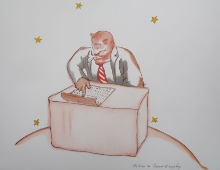 Литография Saint-Exupéry - Le businessman