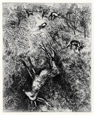 Офорт Chagall - Le Cerf malade