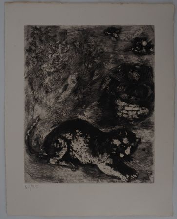 Гравюра Chagall - Le chat et les deux moineaux