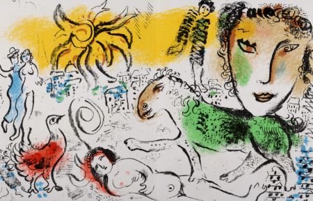 Литография Chagall - Le Cheval vert, 1973