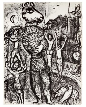 Литография Chagall - LE CIRQUE : Lithographie originale (Tériade, Paris 1967)