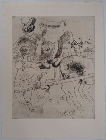 Гравюра Chagall - Le cocher qui a perdu son chemin (L'indication de la route)