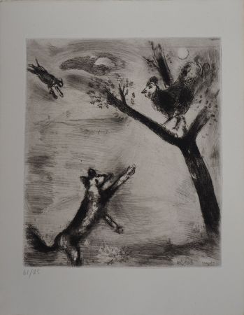 Гравюра Chagall - Le coq et le renard