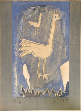 Литография Braque - Le Coq (frontispice pour Verve n° 27/28 1953)