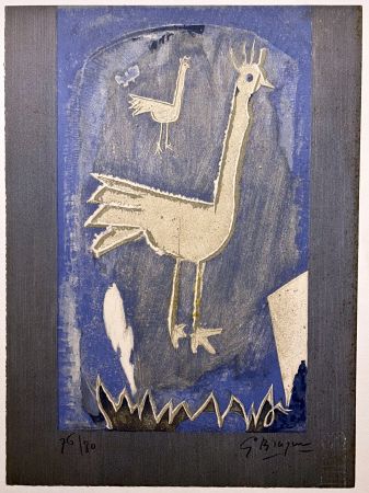 Литография Braque - LE COQ (Lithographie originale signée (Verve 1952/53)