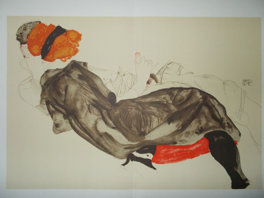 Литография Schiele - Le couple