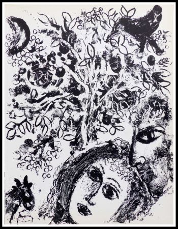 Литография Chagall - LE COUPLE DEVANT L'ARBRE