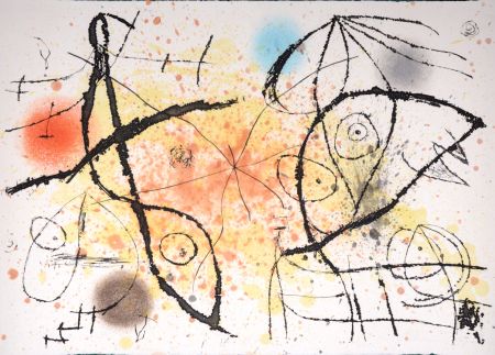 Офорт И Аквитанта Miró - Le Courtisan grotesque IX, 1974