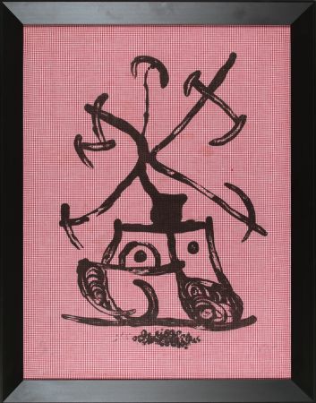 Литография Miró - Le dame aux damiers
