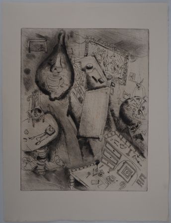 Гравюра Chagall - Le désordre (La chambre de Pliouchkine)