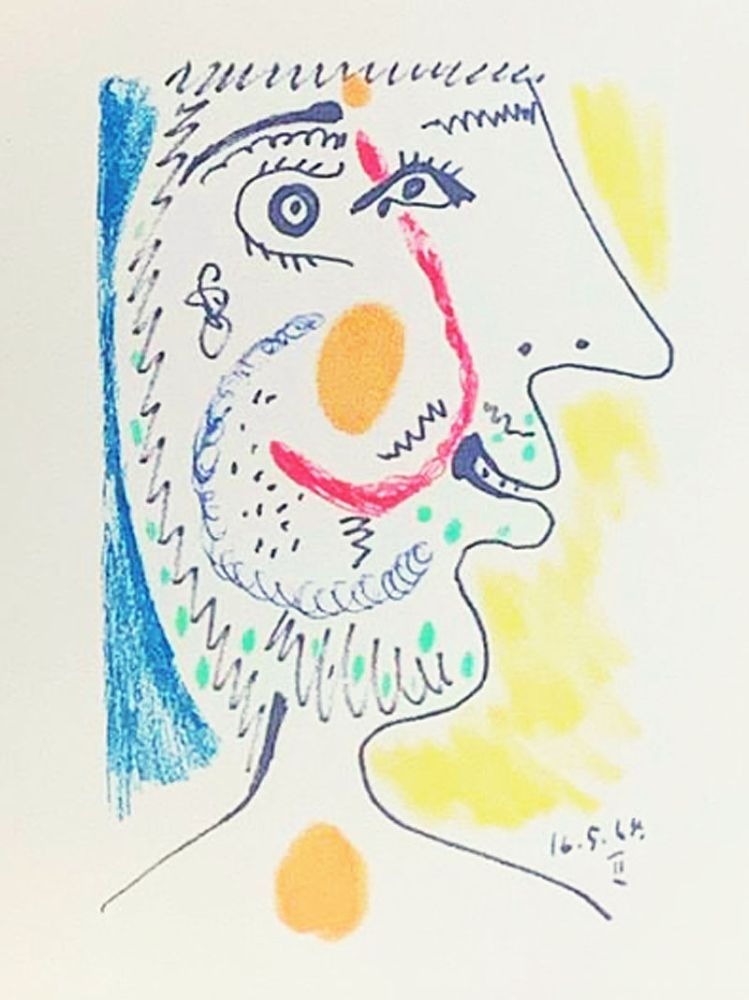 Литография Picasso (After) - Le Goût du Bonheur - Portrait d’un homme barbu (1964)