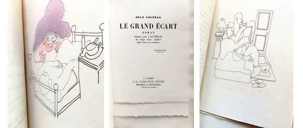Иллюстрированная Книга Cocteau - LE GRAND ÉCART. Roman illustré par l'auteur de vingt deux dessins dont onze en couleurs.