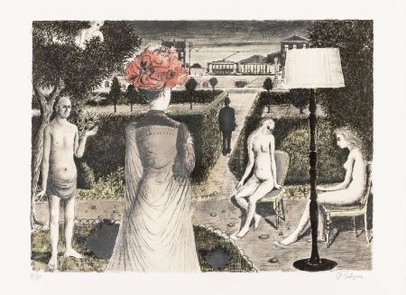 Литография Delvaux - Le Jardin / The Garden