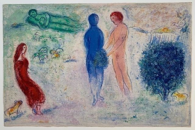 Литография Chagall - Le jugement de Chloé