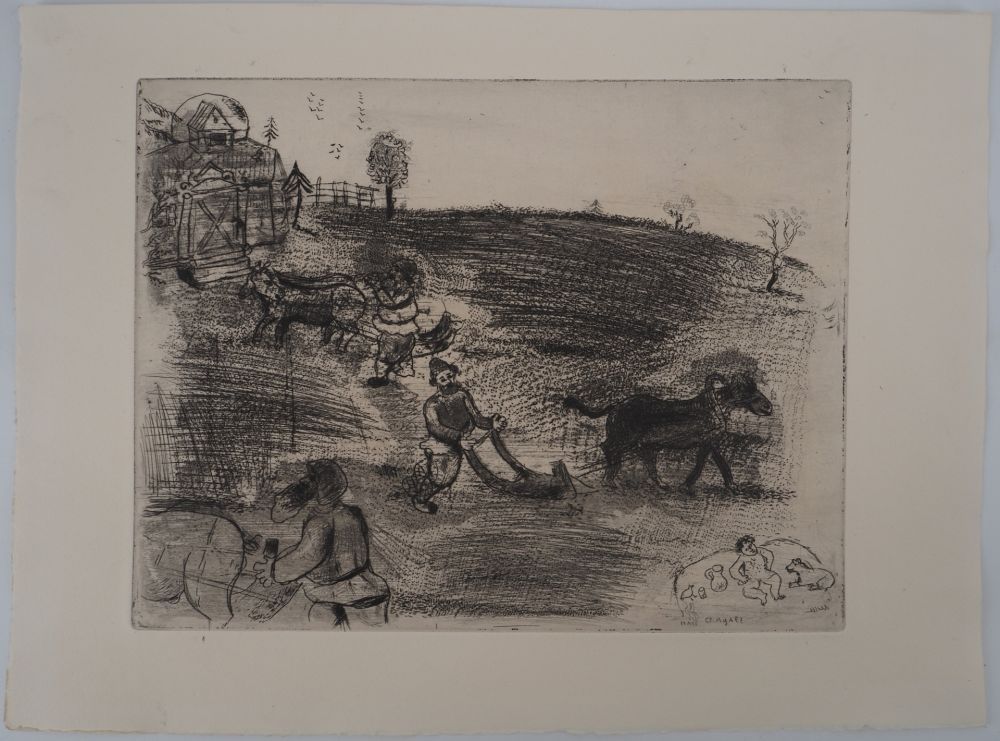 Гравюра Chagall - Le labourage