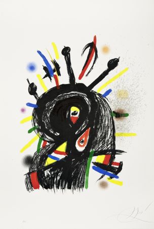 Литография Miró -  Le Lanceur de couteaux