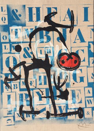 Литография Miró - Le Lettre - Rouge