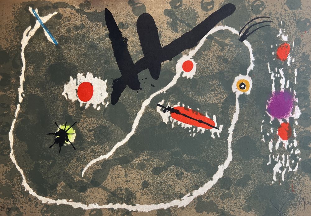 Литография Miró - Le Lezard aux plumes d'or