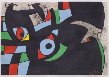 Литография Miró - Le Lezard Aux Plumes D'Or