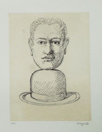 Офорт И Аквитанта Magritte - Le lien de paille (Man with a Bowler Hat)