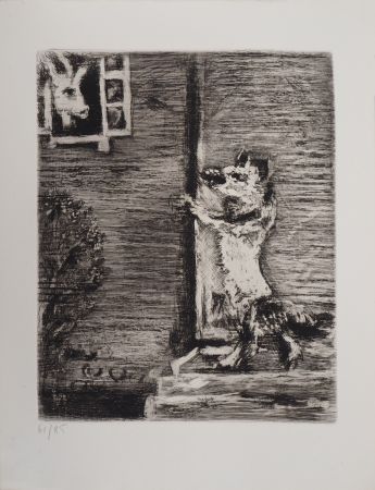 Гравюра Chagall - Le Loup, la Chèvre et le Chevreau