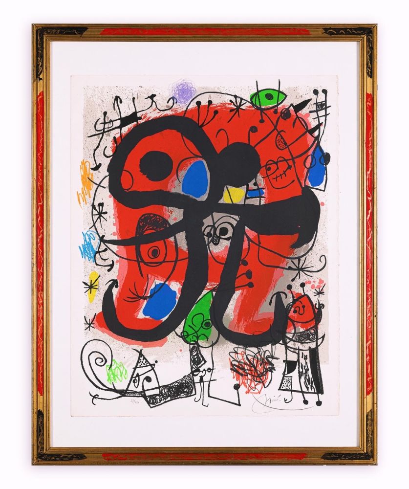 Литография Miró - Le lézard aux plumes d'or