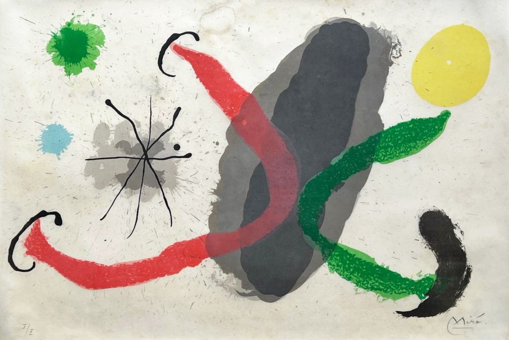 Литография Miró - Le lézard aux plumes d'or 