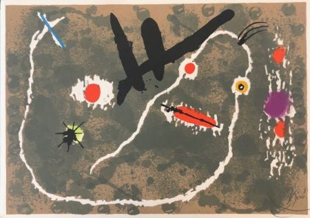 Литография Miró - Le Lézard aux plumes d'or 