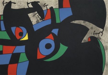 Литография Miró - Le Lézard aux plumes d'or
