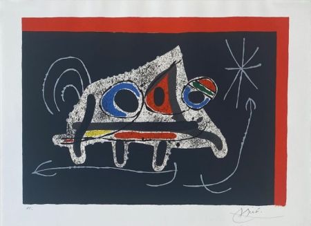Литография Miró - Le lézard aux plumes d'or 