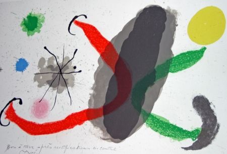 Литография Miró - Le lézard aux plumes d'or