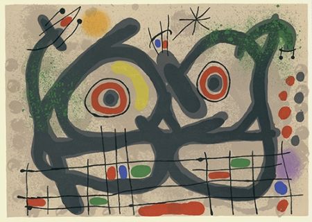 Литография Miró - Le lézard aux plumes d'or I