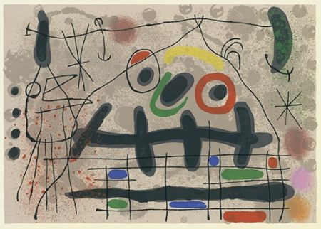 Литография Miró - Le lézard aux plumes d'or II